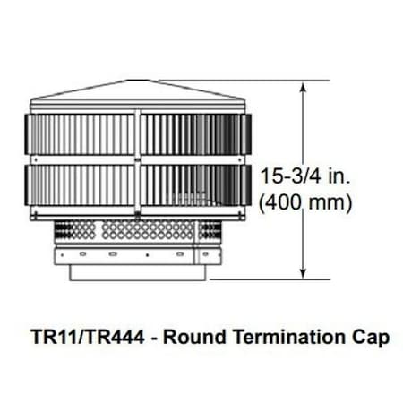 Majestic Pet Majestic TR11 Round Termination Cap with Storm Collar TR11